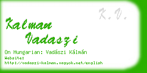 kalman vadaszi business card