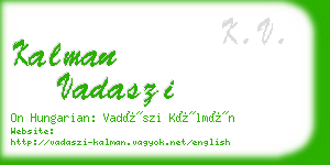 kalman vadaszi business card
